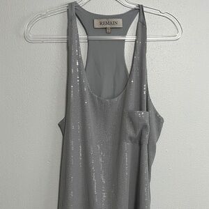 Remain Gray Silver Sequin Tank Top Size L